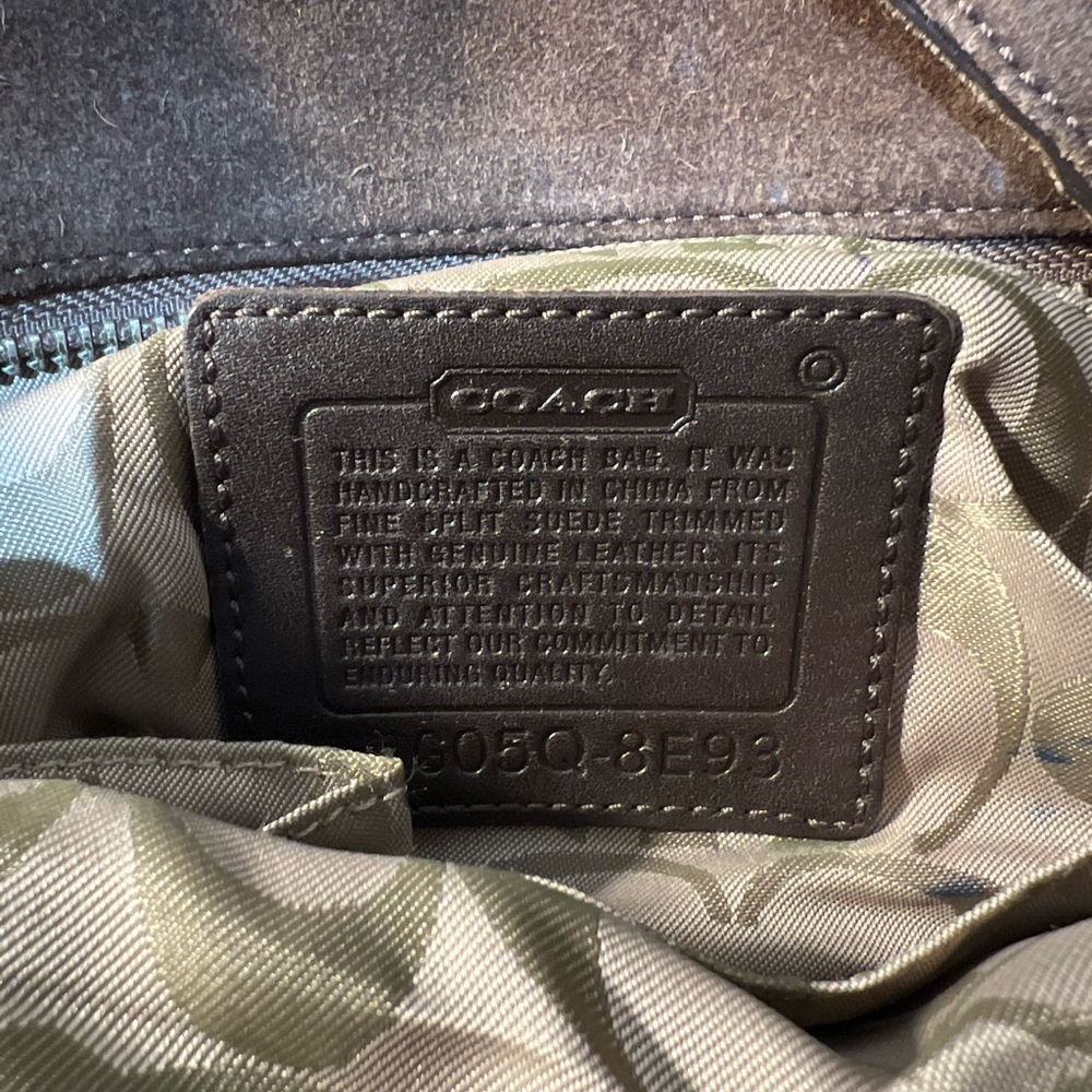 COACH Brown Leather Suede Hampton Tote Bag - Picture 8 of 12